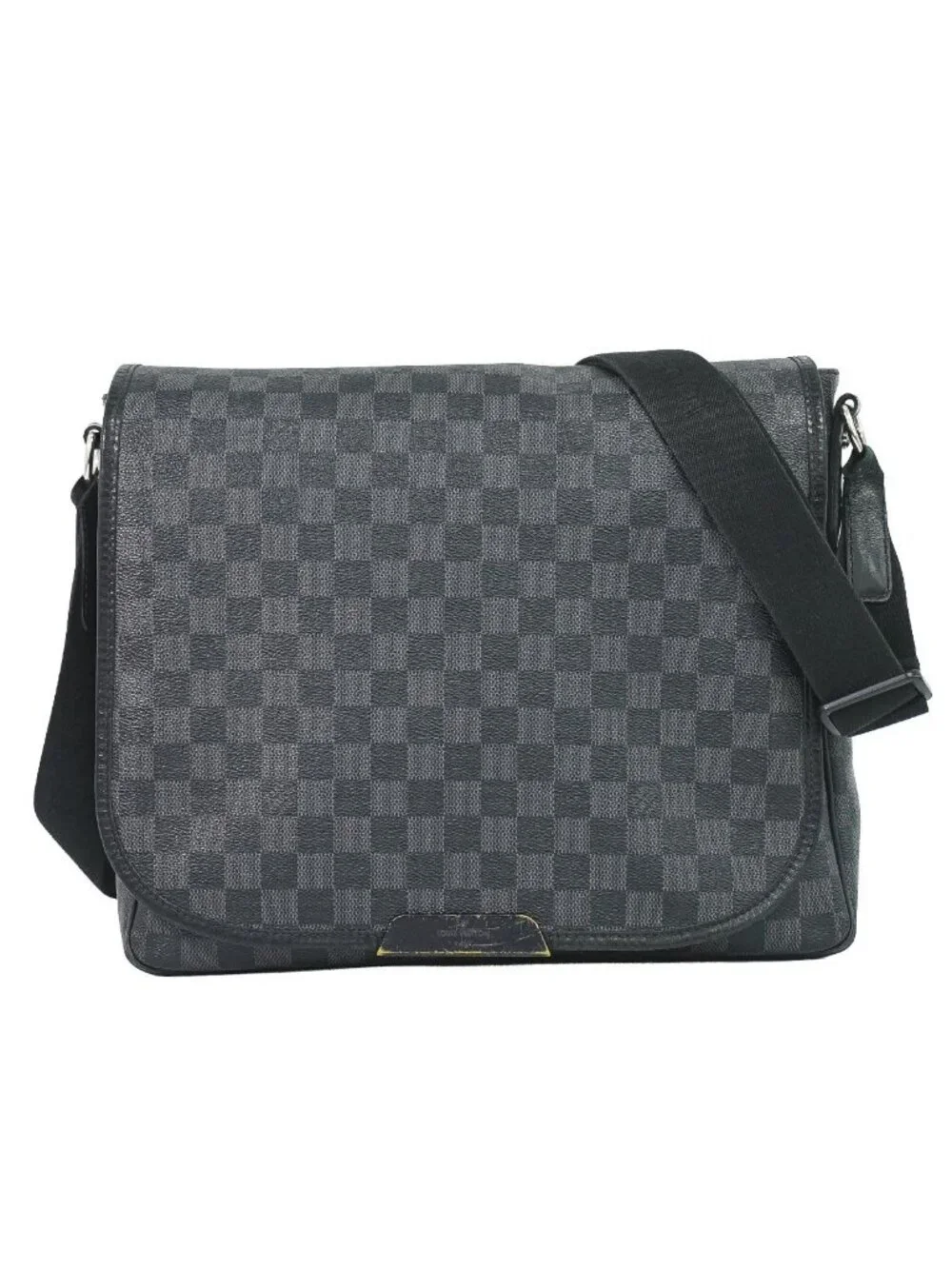 Louis Vuitton LV Daniel MM Damier Graphite Shoulder Bag Black Gray
